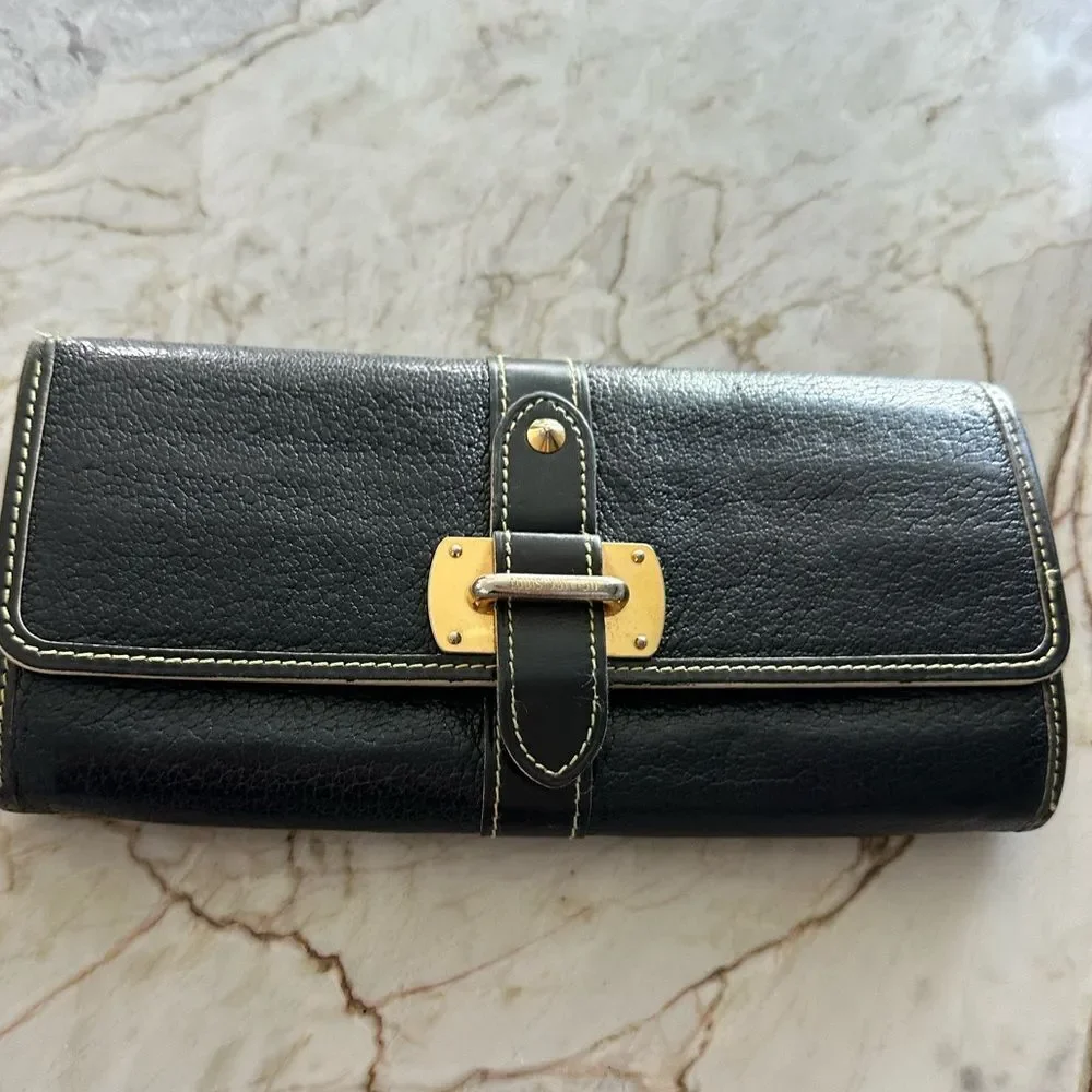 Louis Vuitton Suhali Le Favori Black Leather Wallet